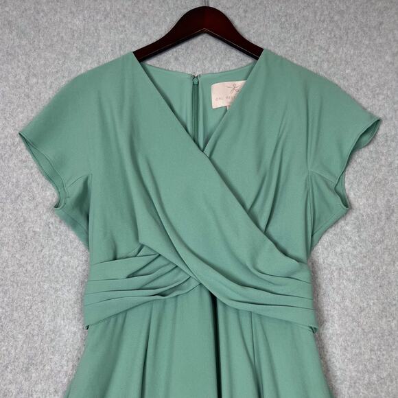 Gal Meets Glam Mint Green Seraphina Crisscross Bodice Midi Dress Size 12 Petite - Picture 2 of 11